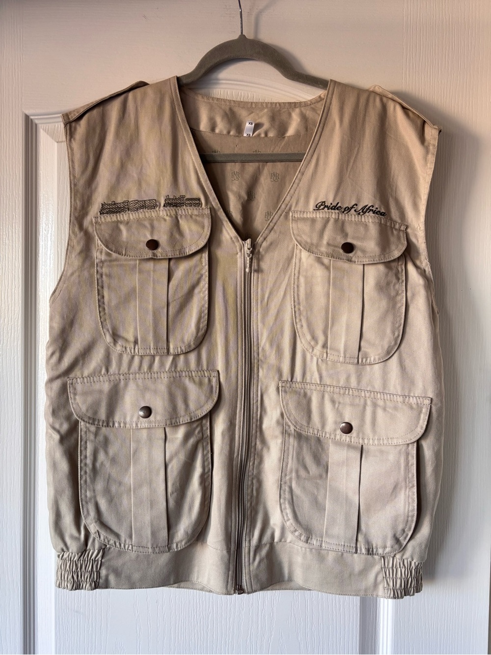 Rovos Rail Pride of Africa Beige Tan Safari utility vest men’s size XS women S/M